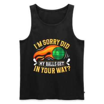 Funny Bocce Game - Men's Premium Organic Tank Top - black - Front - Michal (187cm)