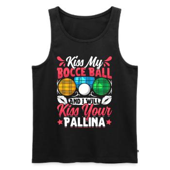 Funny Bocce Game - Men's Premium Organic Tank Top - black - Front - Michal (187cm)