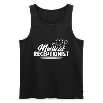 Medical Receptionist Receptionist Gift Receptionist - Men's Premium Organic Tank Top - black - Front - AI Model Male 178 light (178cm)
