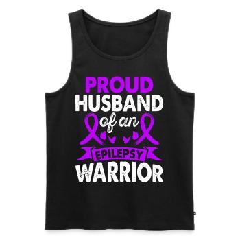 Husband of the Epilepsy Warrior Month of - Men's Premium Organic Tank Top - black - Front - AI Model Male 178 light (178cm)