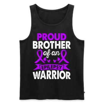 Brother of Epilepsy Warrior Awareness Month - Men's Premium Organic Tank Top - black - Front - AI Model Male 178 light (178cm)