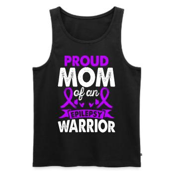Mother of Epilepsy Warrior Awareness Month - Men's Premium Organic Tank Top - black - Front - AI Model Male 178 light (178cm)