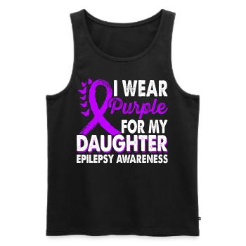 Wear purple for Epilepsy Awareness Month - Men's Premium Organic Tank Top - black - Front - AI Model Male 178 light (178cm)