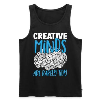 Creative Minds Are Rarely Tidy Neuroscience - Men's Premium Organic Tank Top - black - Front - AI Model Male 178 light (178cm)