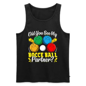 Funny Bocce Game - Men's Premium Organic Tank Top - black - Front - Michal (187cm)
