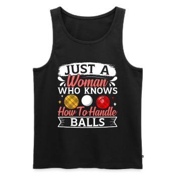 Funny Bocce Game - Men's Premium Organic Tank Top - black - Front - Michal (187cm)
