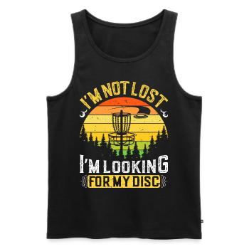 Disc Golfer hit Trees and Curse - Men's Premium Organic Tank Top - black - Front - Michal (187cm)