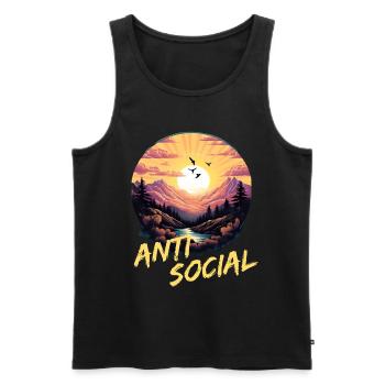 Antisozial Wandern Wanderung für eine Wanderer - Männer Premium Bio Tank Top - Schwarz - Vorne - Michal (187cm)