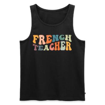 Groovy French Teacher French Language Tutor - Men's Premium Organic Tank Top - black - Front - Michal (187cm)