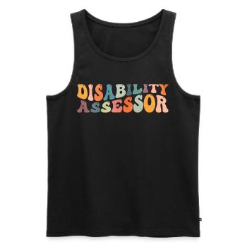 Groovy Disability Assessor Handicap - Men's Premium Organic Tank Top - black - Front - AI Model Male 178 light (178cm)