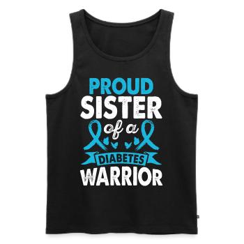Sister Of Diabetes Warrior Awareness Month Blue - Men's Premium Organic Tank Top - black - Front - Michal (187cm)
