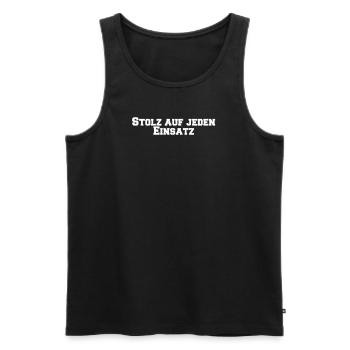 Feuerwehr - Stolz auf jeden Einsatz - Männer Premium Bio Tank Top - Schwarz - Vorne - Michal (187cm)