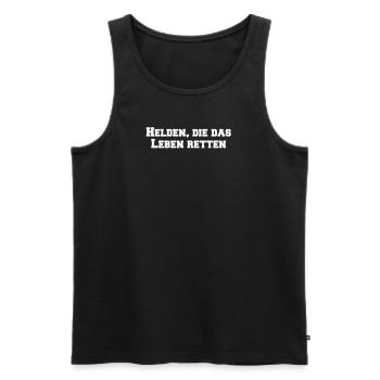 Feuerwehr - Helden, die das Leben retten - Männer Premium Bio Tank Top - Schwarz - Vorne - Michal (187cm)