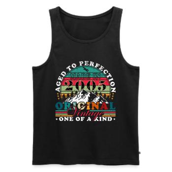 18. Geburtstag Jahrgang 2005 Vintage 2005 - Männer Premium Bio Tank Top - Schwarz - Vorne - Michal (187cm)