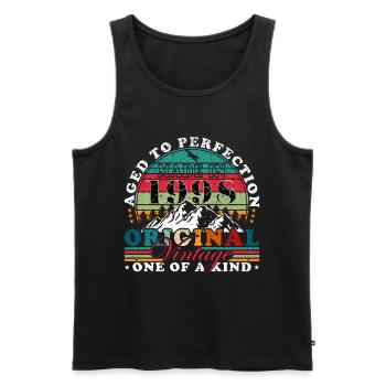 25. Geburtstag Jahrgang 1998 Vintage 1998 - Männer Premium Bio Tank Top - Schwarz - Vorne - Michal (187cm)