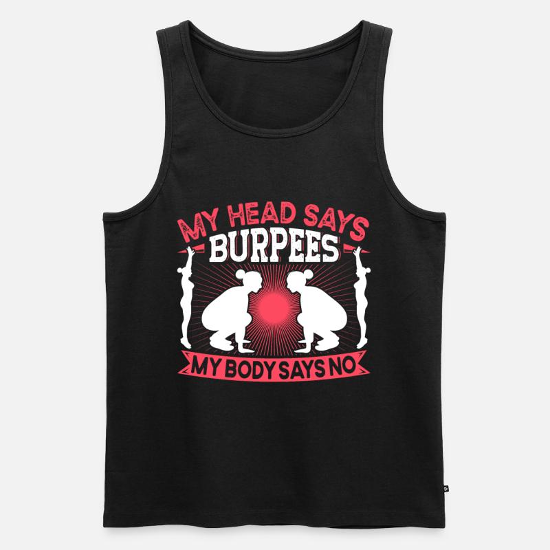 Burpees Übungen Workout - Männer Premium Bio Tank Top - Schwarz