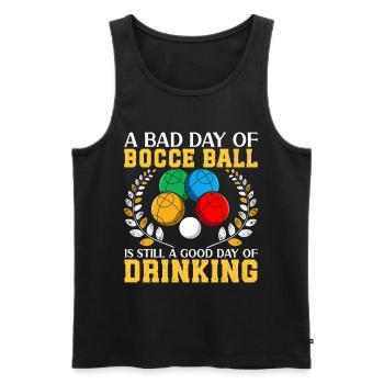 Funny Bocce Game - Men's Premium Organic Tank Top - black - Front - Michal (187cm)