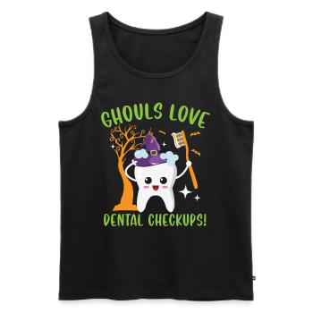 Mortuary snatchers love dental care - Men's Premium Organic Tank Top - black - Front - AI Model Male 178 light (178cm)