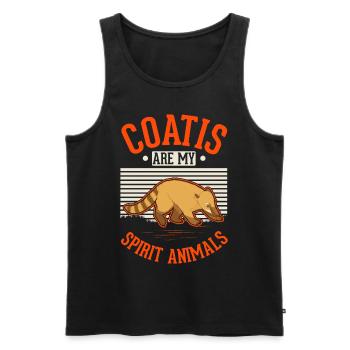 Coati Spirit Animal Proboscis Bear Coati - Men's Premium Organic Tank Top - black - Front - AI Model Male 178 light (178cm)