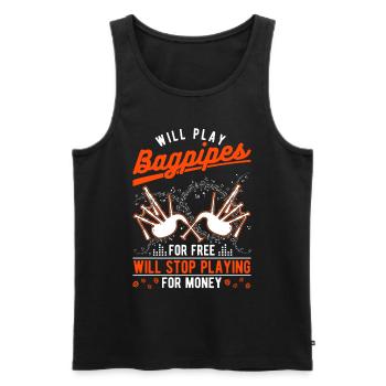 Bagpipes Money Bagpipers - Men's Premium Organic Tank Top - black - Front - AI Model Male 178 light (178cm)