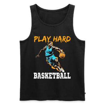 Play Hard Basketball - Männer Premium Bio Tank Top - Schwarz - Vorne - AI Model Male 178 light (178cm)