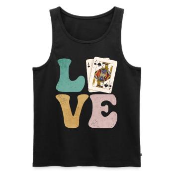 Blackjack Glücksspiel Karten - Männer Premium Bio Tank Top - Schwarz - Vorne - AI Model Male 178 light (178cm)