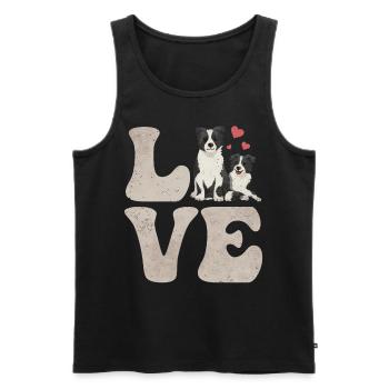 Border Collie Chien - Débardeur bio Premium Homme - noir - Devant - AI Model Male 178 light (178cm)