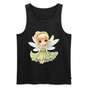Douce fée avec magie féerique pour les enfants et les dames - Débardeur bio Premium Homme - noir - Devant - AI Model Male 178 light (178cm)