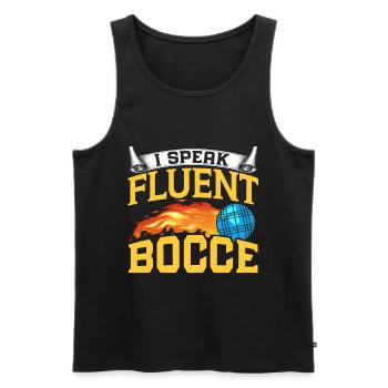 Funny Bocce Game - Men's Premium Organic Tank Top - black - Front - Michal (187cm)