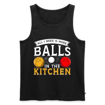 Funny Bocce Game - Men's Premium Organic Tank Top - black - Front - Michal (187cm)