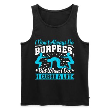 Burpees Exercices Entraînement - Débardeur bio Premium Homme - noir - Devant - Michal (187cm)