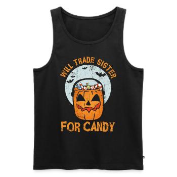 Will Trade Sister For Candy - Männer Premium Bio Tank Top - Schwarz - Vorne - Michal (187cm)