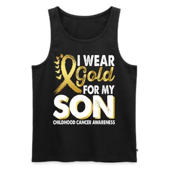 Tragen Sie Gold Für Den Monat Der Aufklärung Über - Männer Premium Bio Tank Top - Schwarz - Vorne - Michal (187cm)