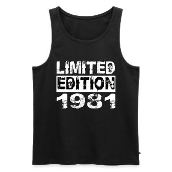 Limited Edition 1981 Geburtstag 1981 Geburtstag - Männer Premium Bio Tank Top - Schwarz - Vorne - Michal (187cm)