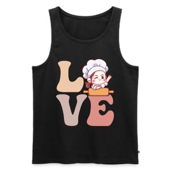 Bread baker Baking bread - Men's Premium Organic Tank Top - black - Front - AI Model Male 178 light (178cm)