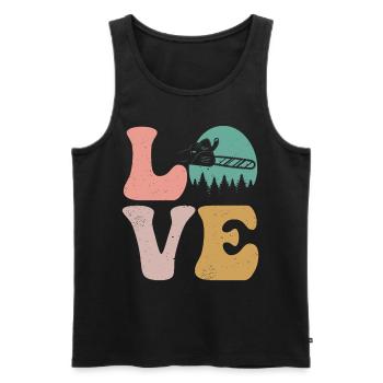 Niederlassungsleiter Baumpfleger Holzfäller Ketten - Männer Premium Bio Tank Top - Schwarz - Vorne - Michal (187cm)