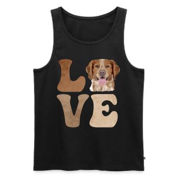 Brittany Spaniel Dog - Men's Premium Organic Tank Top - black - Front - Michal (187cm)