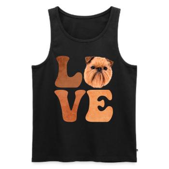 Brüsseler Griffon Hund - Männer Premium Bio Tank Top - Schwarz - Vorne - AI Model Male 178 light (178cm)