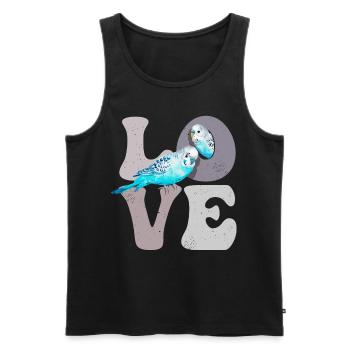 Budgie Budgie Parrot - Men's Premium Organic Tank Top - black - Front - AI Model Male 178 light (178cm)