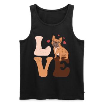 Bulldogge Hund - Männer Premium Bio Tank Top - Schwarz - Vorne - Michal (187cm)