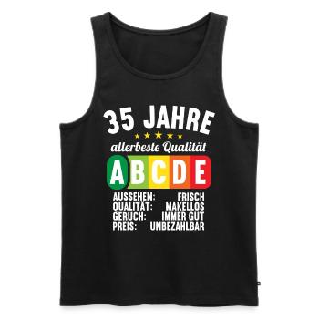 Lebensmittelampel Score 35 Jahre 35 Geburtstag - Männer Premium Bio Tank Top - Schwarz - Vorne - Michal (187cm)