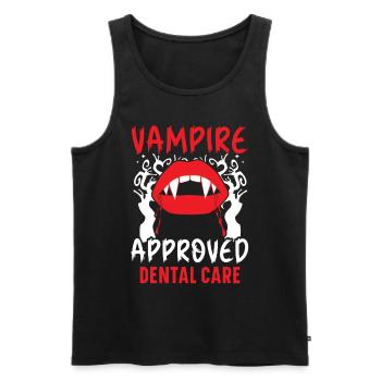 Vampir-geeignete Zahnpflege. - Männer Premium Bio Tank Top - Schwarz - Vorne - AI Model Male 178 light (178cm)