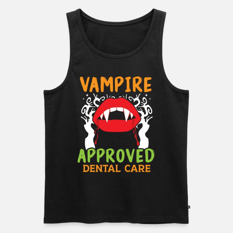Vampir-geprüfte Zahnpflege. - Männer Premium Bio Tank Top - Schwarz