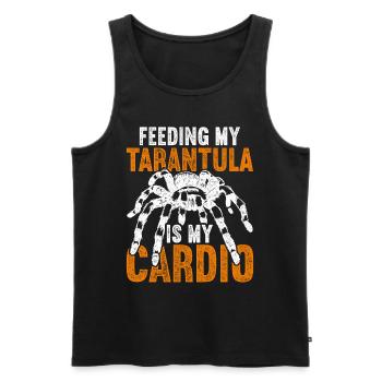Vogelspinne Feeding My Tarantula Is My Cardio - Men's Premium Organic Tank Top - black - Front - AI Model Male 178 light (178cm)