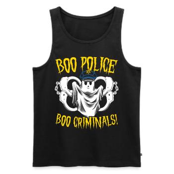 Boo police, boo criminels! Policier Halloween - Débardeur bio Premium Homme - noir - Devant - Michal (187cm)