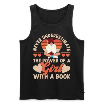 Feminist Retro Never Underestimate - Männer Premium Bio Tank Top - Schwarz - Vorne - AI Model Male 178 light (178cm)