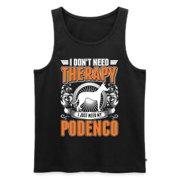 Podenco Therapy Ibizan Hound - Men's Premium Organic Tank Top - black - Front - AI Model Male 178 light (178cm)