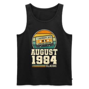 39th Birthday August Vintage 1984 Vintage - Men's Premium Organic Tank Top - black - Front - Michal (187cm)