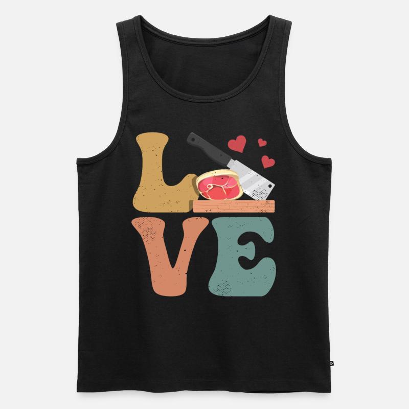 Fleischer-Fleischbeil - Männer Premium Bio Tank Top - Schwarz