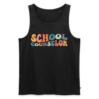 Groovy School Counselor Beratung Psychische Gesund - Männer Premium Bio Tank Top - Schwarz - Vorne - Michal (187cm)
